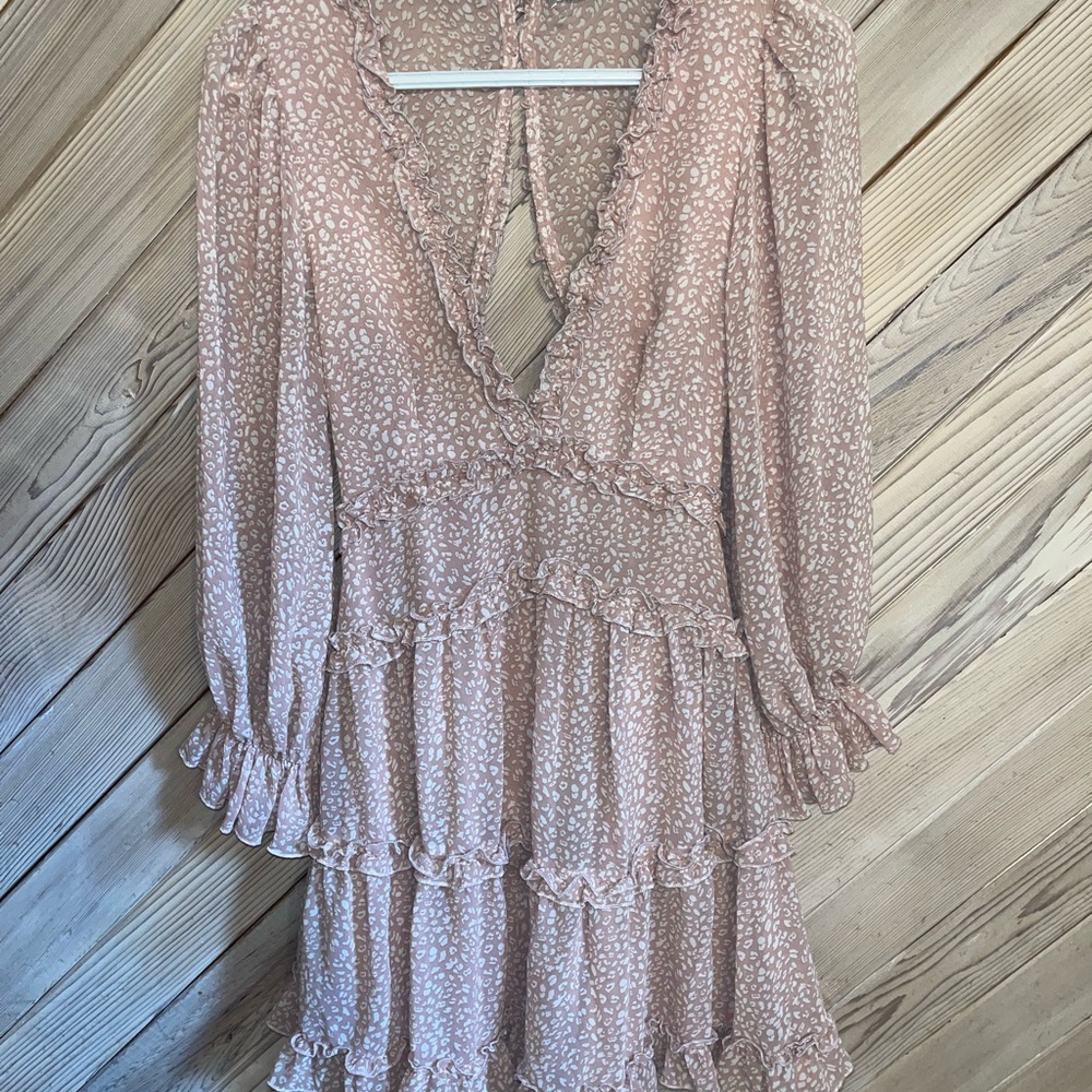 Chic Long Sleeve Ruffle Dress - Picture 1 of 2